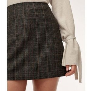 Aritzia Gray & pink plaid a-line mini skirt!